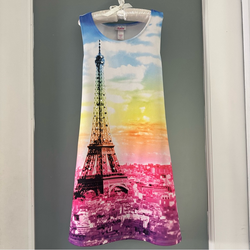 Eiffel Tower sparkly rainbow Dress